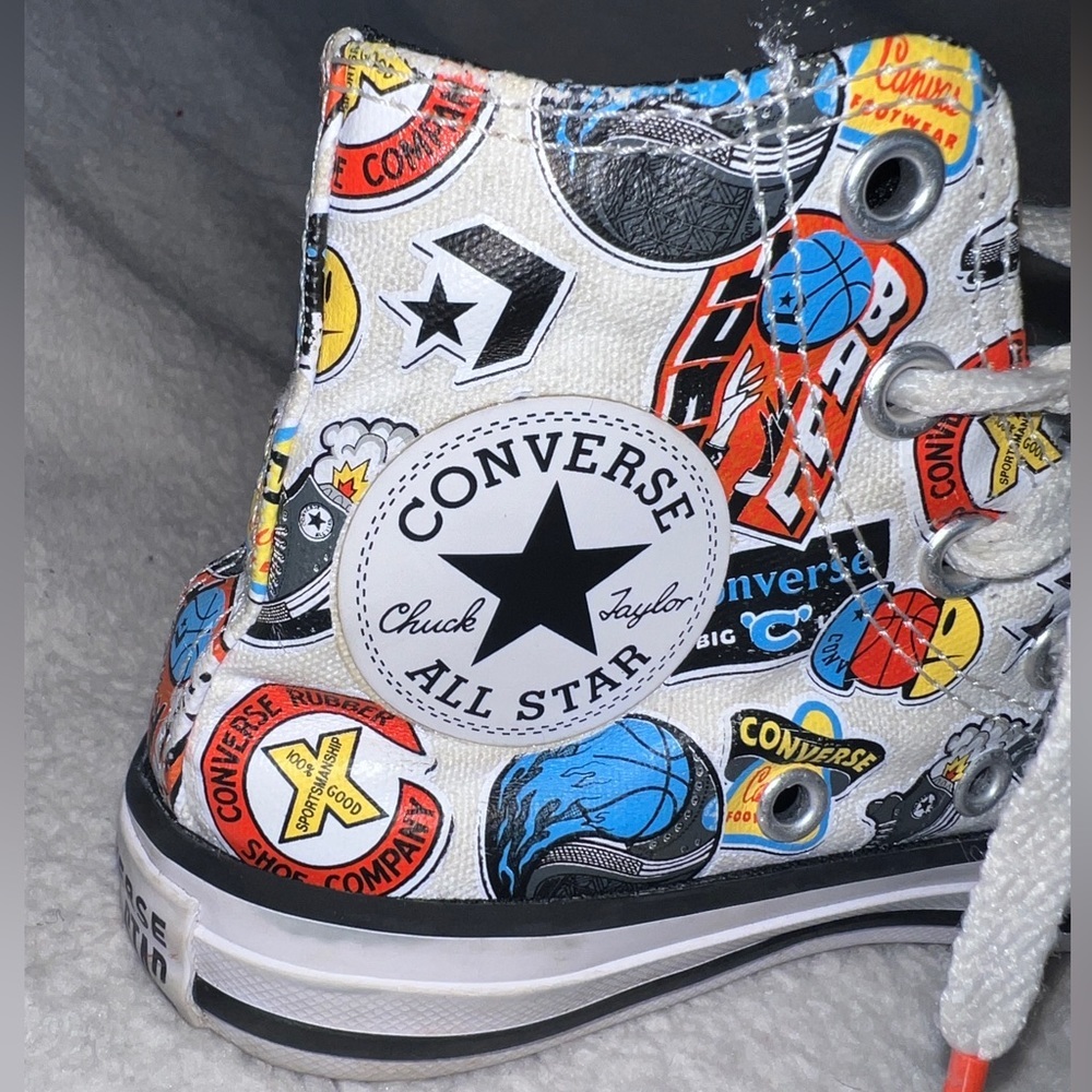 Converse Kids Chuck Taylor All Star Hi Top Jump Ball Sneaker | Size 11 | White | - Picture 5 of 9